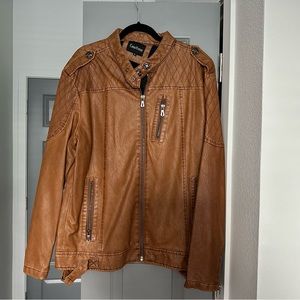 NWT Chou Yatou Mens PU Leather Moto Jacket.